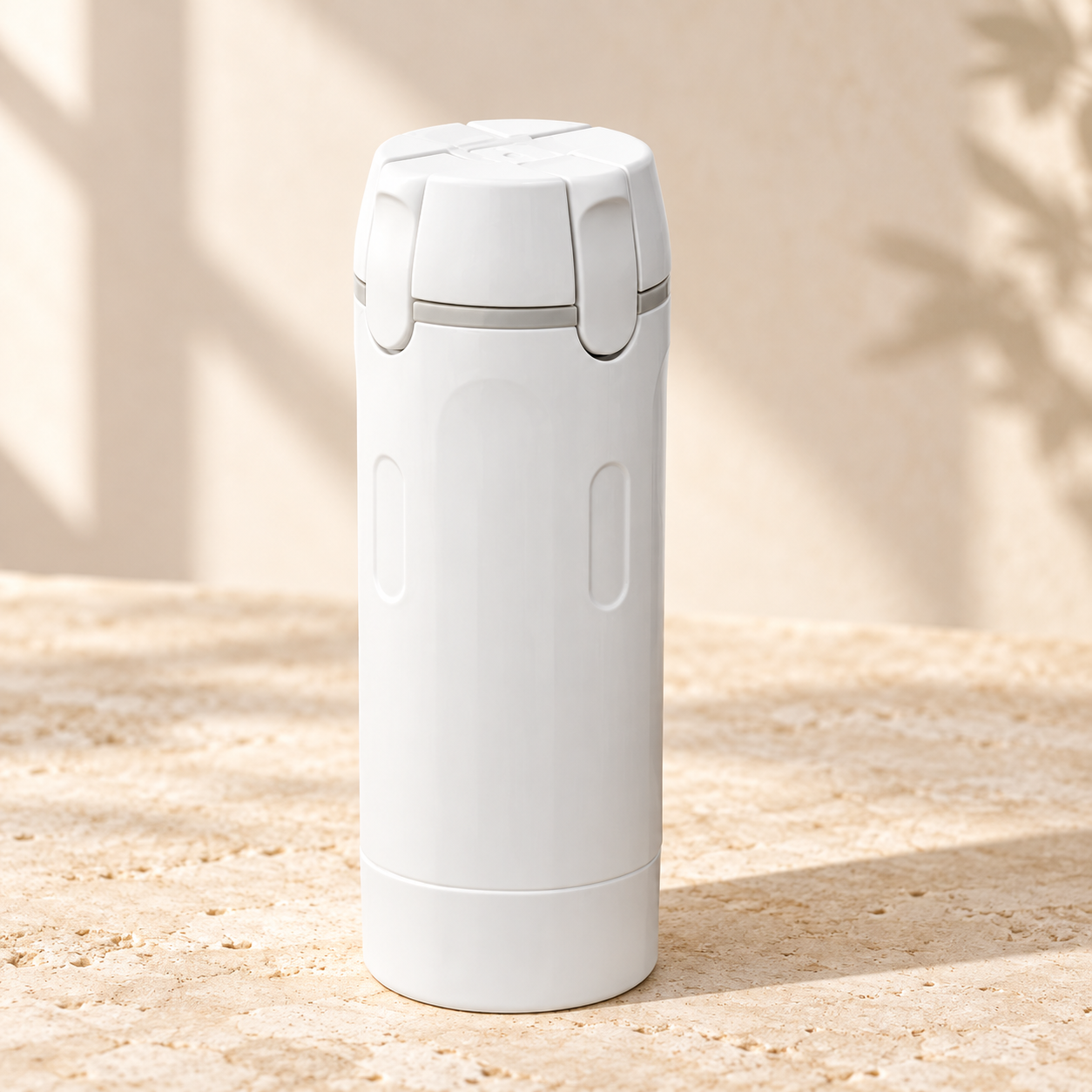 AtlasWize Four-Step Travel Dispenser — Pearl